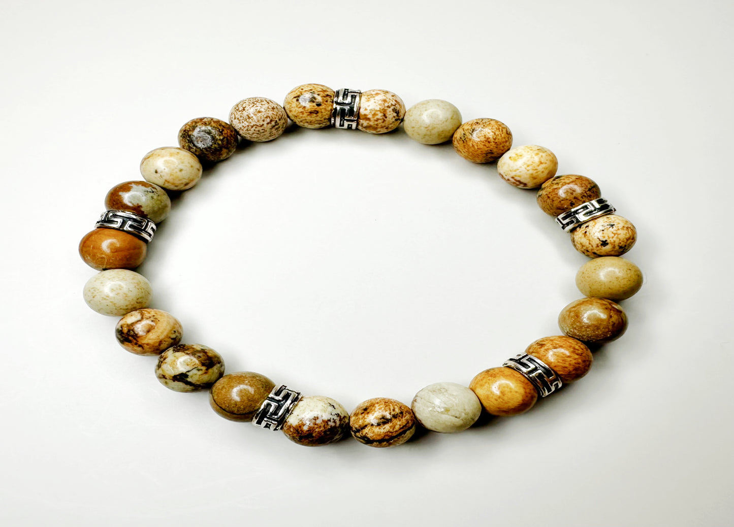 Natural Picture Jasper 8mm Bead Bracelet