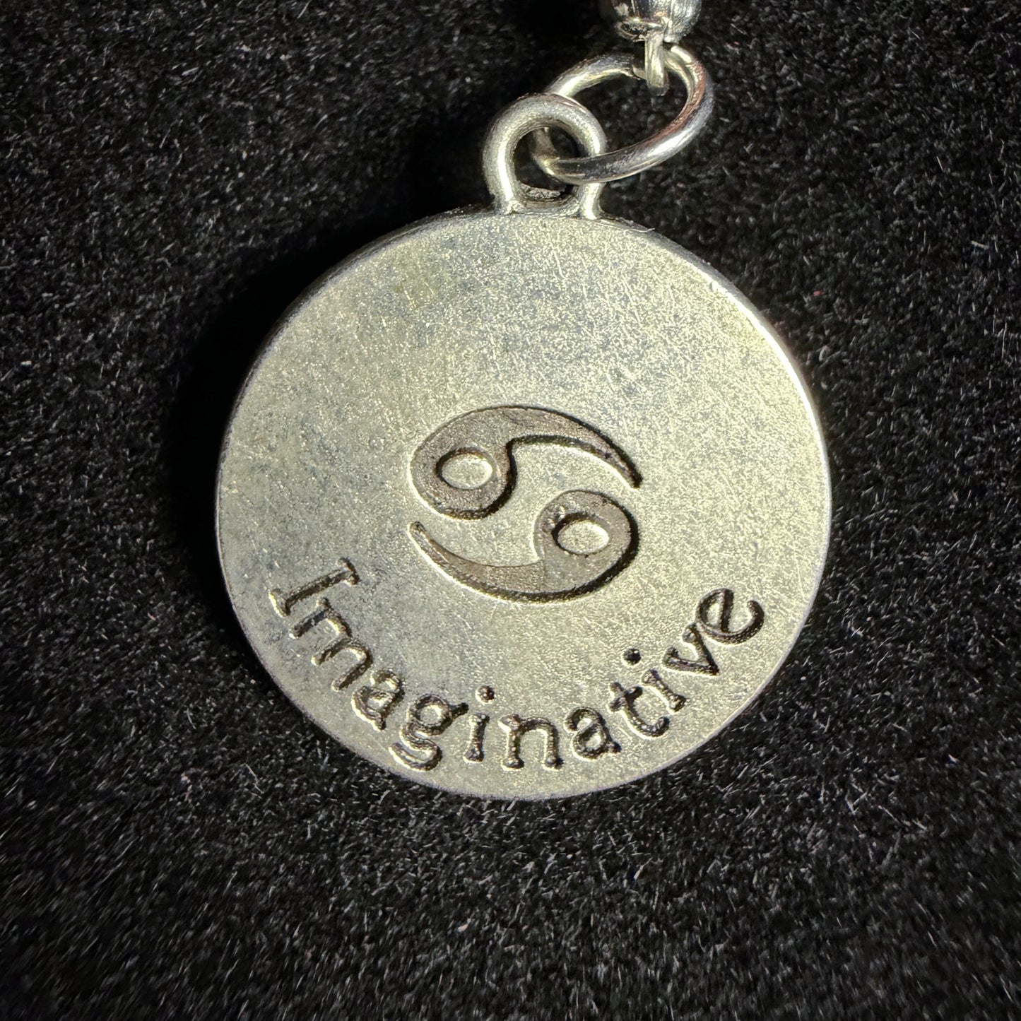 Cancer Zodiac Crystal Keychain – Selenite, Labradorite, Red Jasper – Natural Astrology Gift