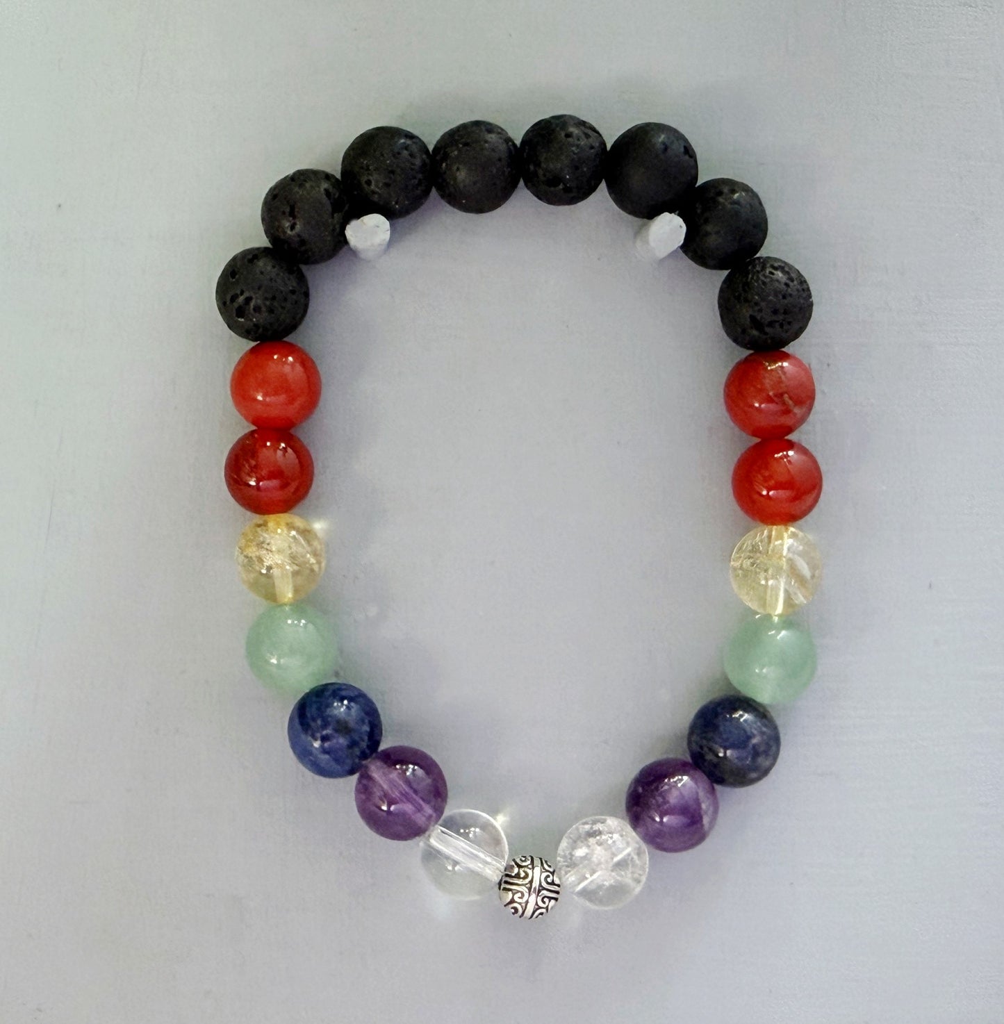 Chakra 8mm Natural Gemstone Bracelet, Energy Balance & Mindful Healing Jewelry