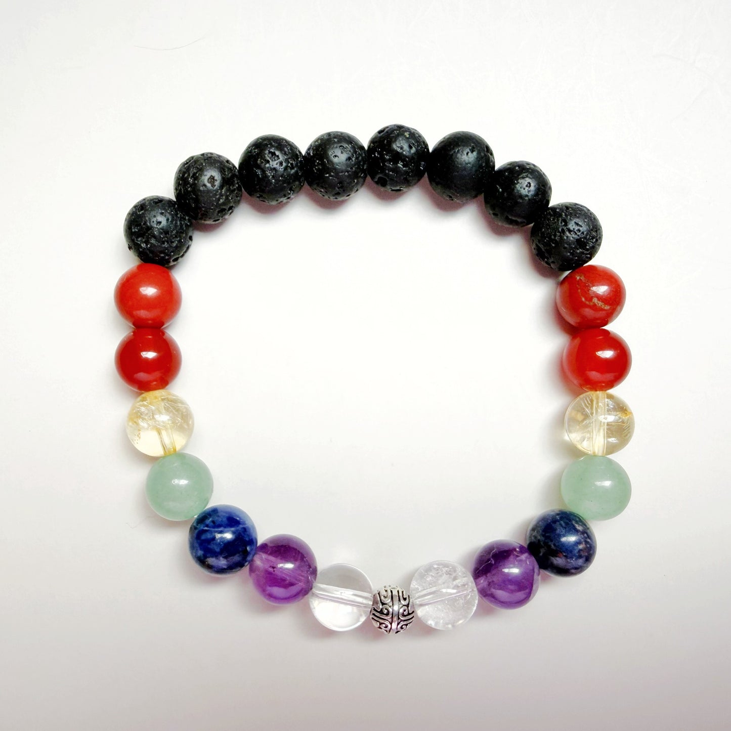 Chakra 8mm Natural Gemstone Bracelet, Energy Balance & Mindful Healing Jewelry