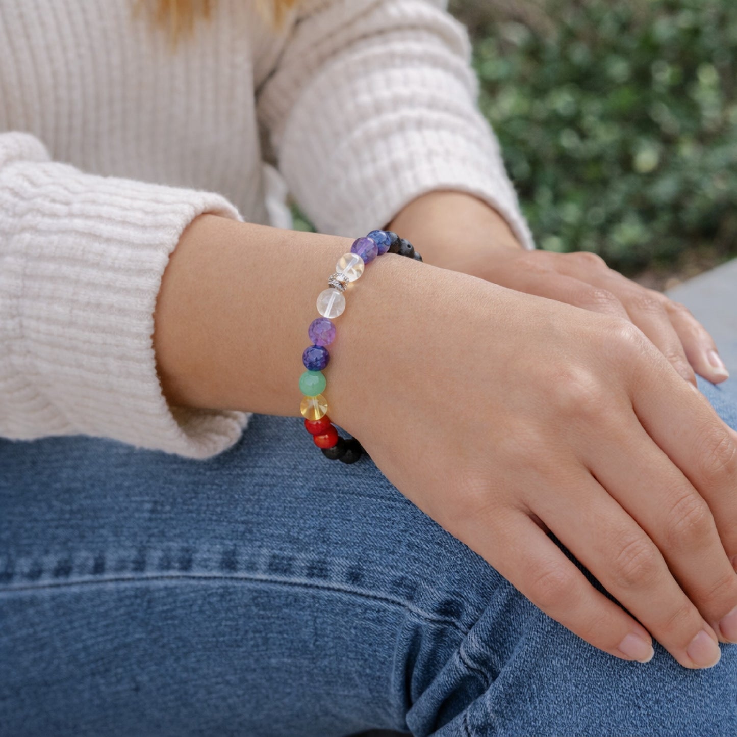 Chakra 8mm Natural Gemstone Bracelet, Energy Balance & Mindful Healing Jewelry