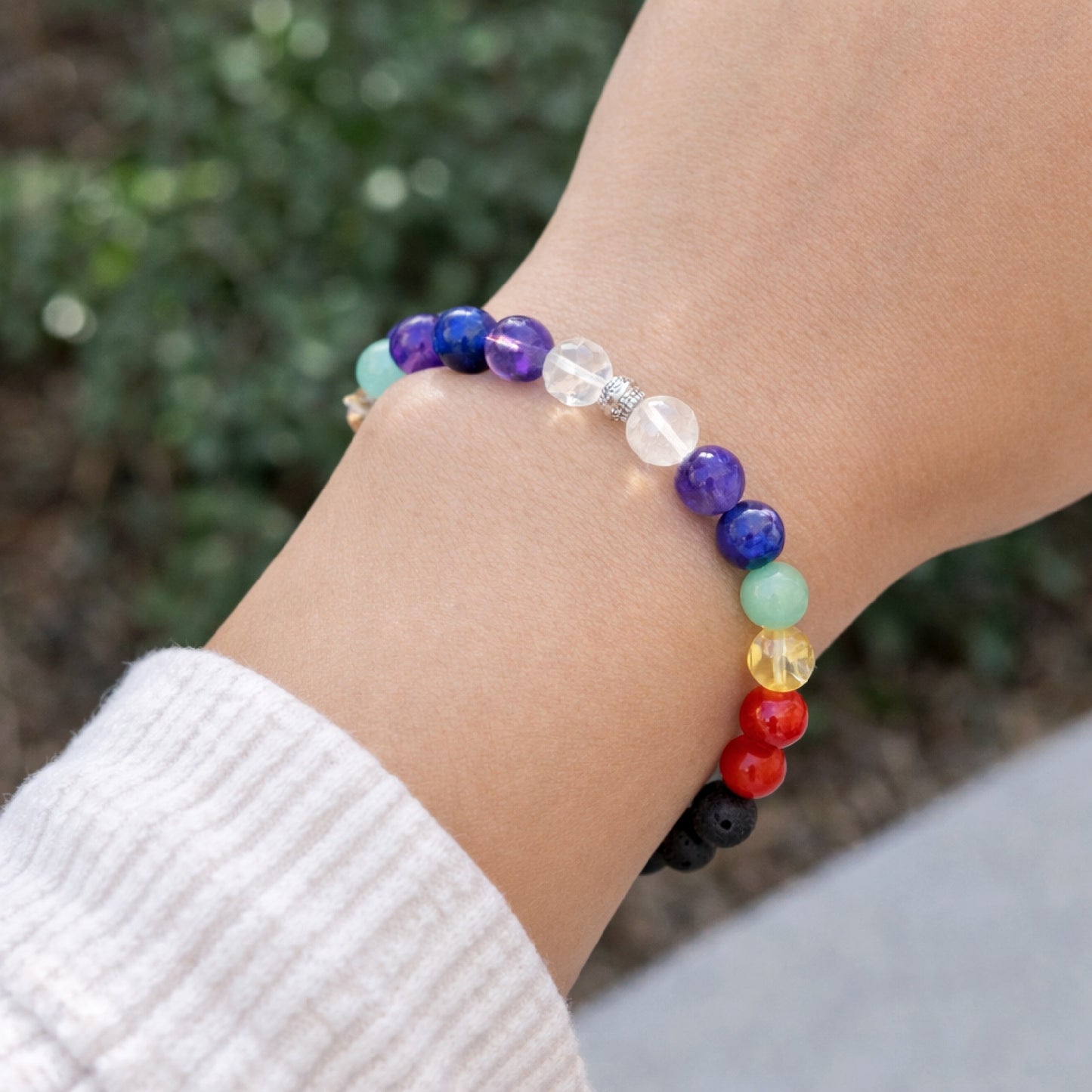Chakra 8mm Natural Gemstone Bracelet, Energy Balance & Mindful Healing Jewelry
