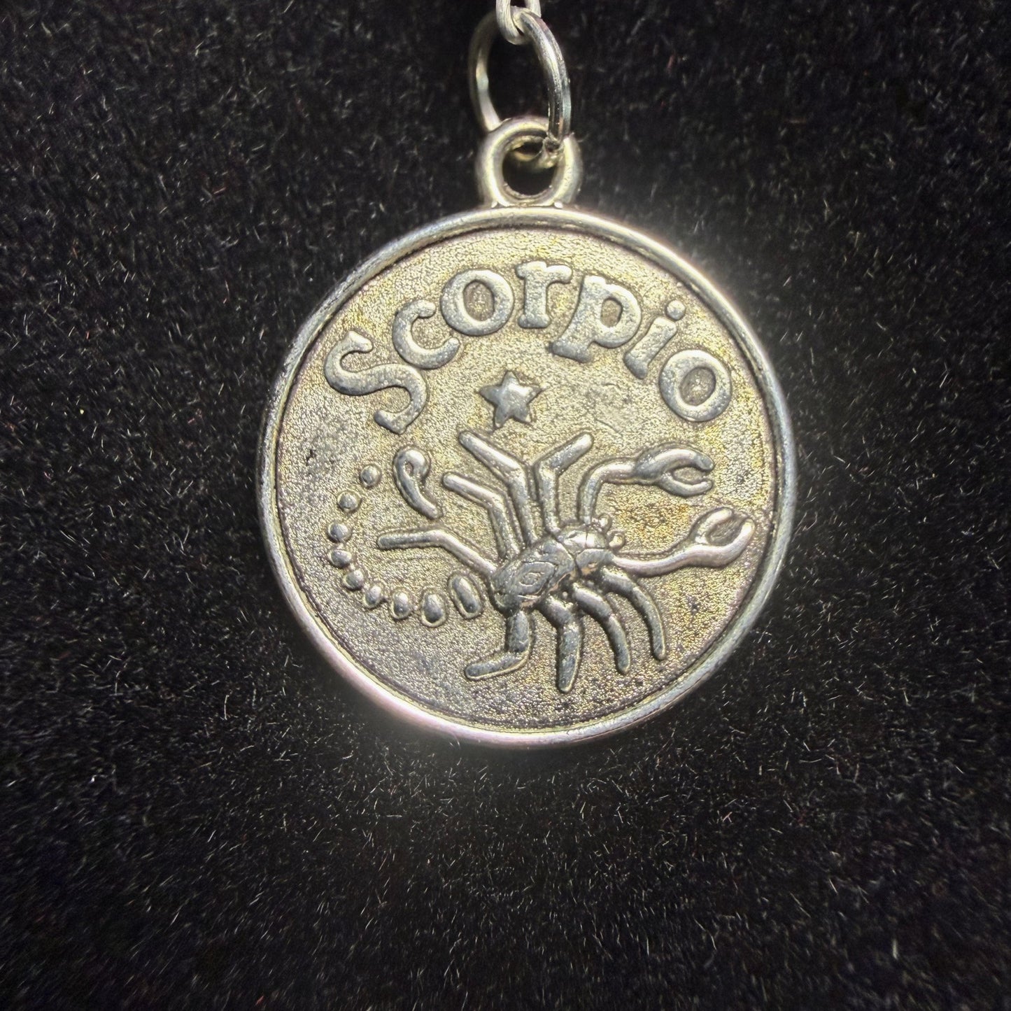 Scorpio Zodiac Crystal Keychain – Amethyst Blue Spot Jasper Pink Tourmaline – Astrology Gift