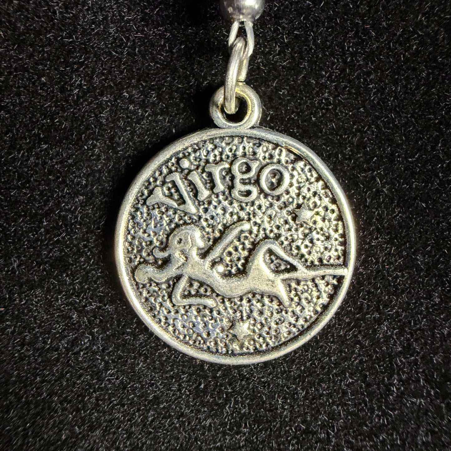 Virgo Zodiac Crystal Keychain – Amazonite, Amethyst, Green Fluorite – Natural Astrology Gift